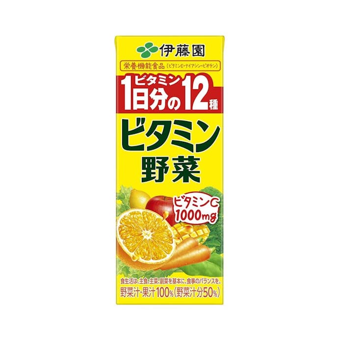 【ケース販売】伊藤園 ビタミン野菜 紙パック 200ml×12本