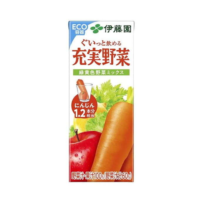 【ケース販売】伊藤園 充実野菜 緑黄色野菜ミックス 紙パック 200ml×12本