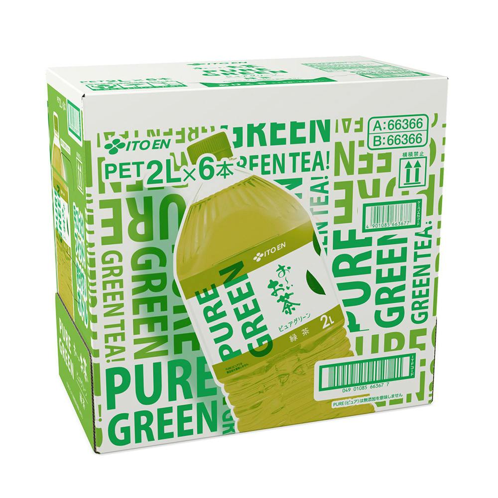 【ケース販売】お～いお茶 ピュアグリーン2L×6