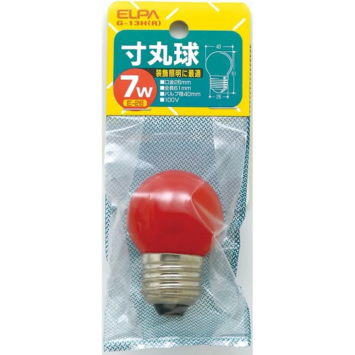 エルパ ELPA 寸丸球 赤 G-13H (R)
