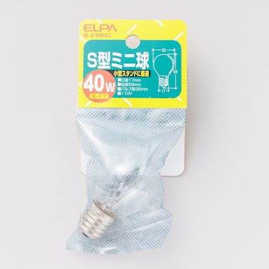 朝日電器 エルパ ELPA S型ミニ 40W 透明 G-21H (C)