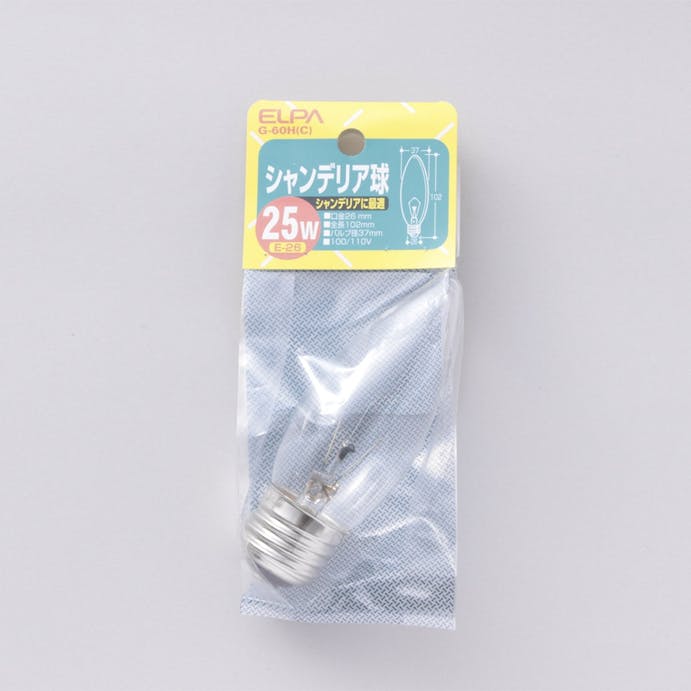 朝日電器 エルパ ELPA シャンデリア球 E26 透明 G-60H (C)