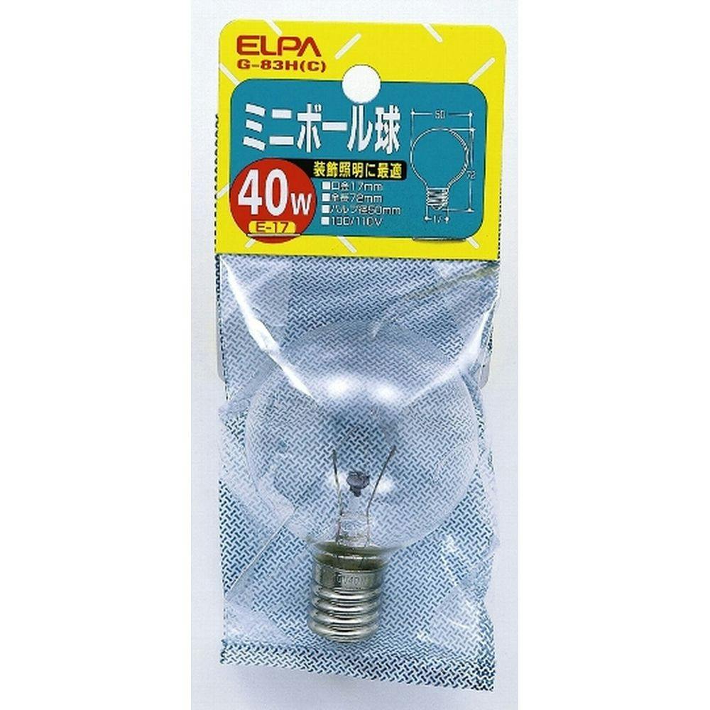 エルパ ELPA ミニボール球 40W 透明 G-83H (C)