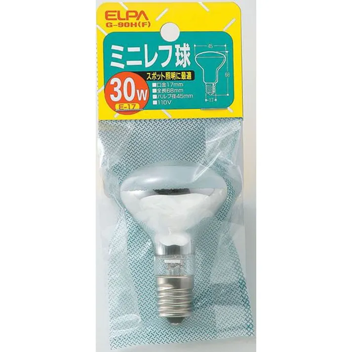 エルパ ELPA ミニレフ球 30W E17 フロスト G-90H