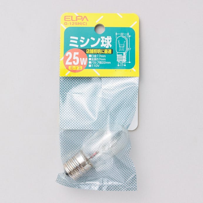 朝日電器 エルパ ELPA ミシン球 25W E17 クリア G-125H