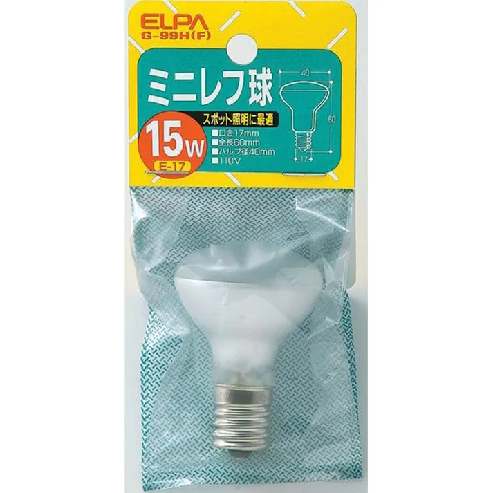エルパ ELPA ミニレフ球 E17 15W G-99H (F)
