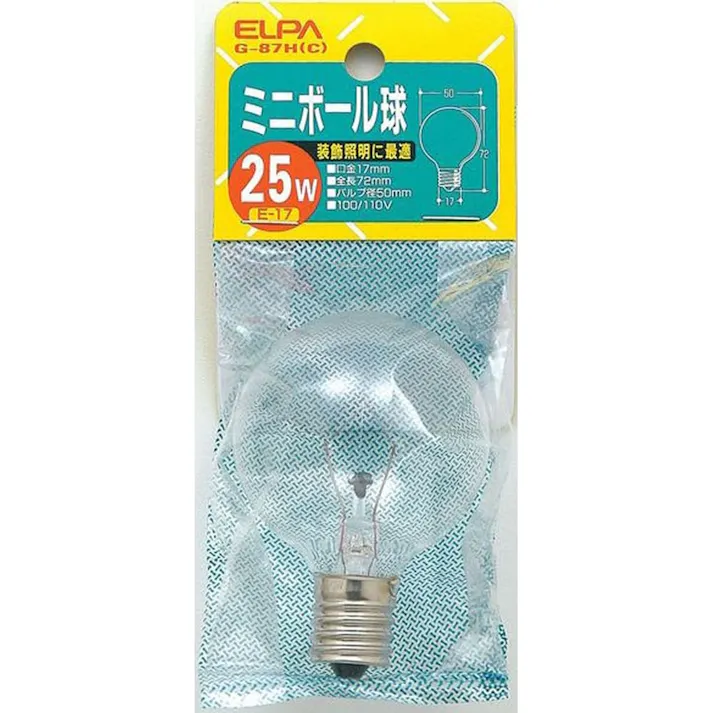 エルパ ELPA ミニボール球 25W 透明 G-87H (C)