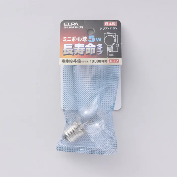 エルパ ELPA 長寿命ボール 5W G30 口金17 GL8021C