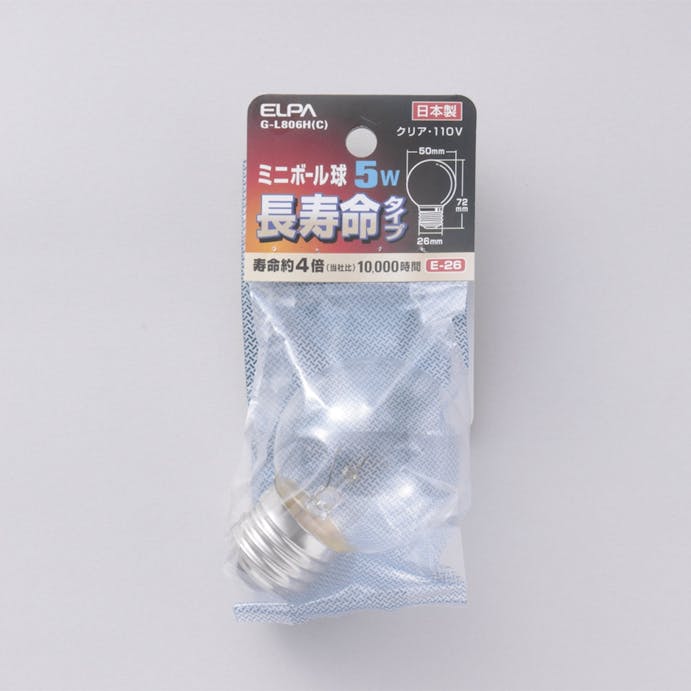 朝日電器 エルパ ELPA 長寿命ボール 5W G50 口金26 GL8003C