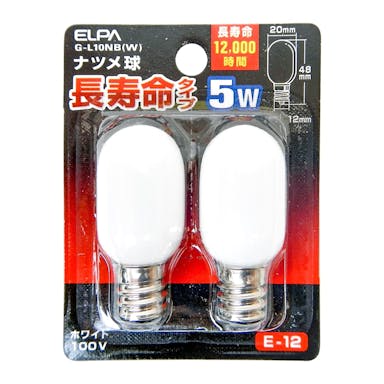 朝日電器 エルパ ELPA ナツメ球 ロング G-L10NB (W)