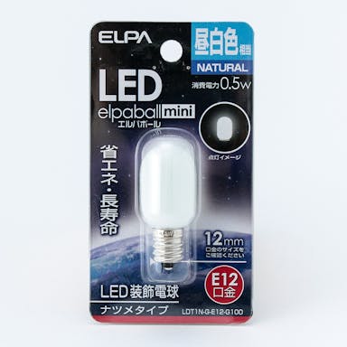 朝日電器 エルパ ELPA LEDナツメ球 E12 昼白色 LDT1N-G-E12-G100