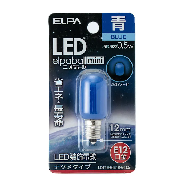 エルパ ELPA LEDナツメ球 E12 ブルー LDT1B-G-E12-G102