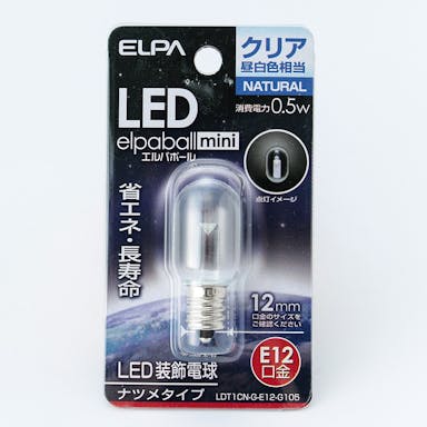 朝日電器 エルパ ELPA LEDナツメ球 E12 クリア昼白色 LDT1CN-G-E12-G105