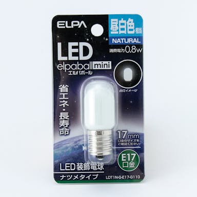 朝日電器 エルパ ELPA LEDナツメ球 E17 昼白色 LDT1N-G-E17-G110