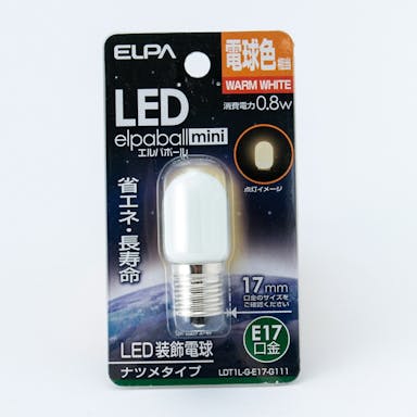 朝日電器 エルパ ELPA LEDナツメ球 E17 電球色 LDT1L-G-E17-G111