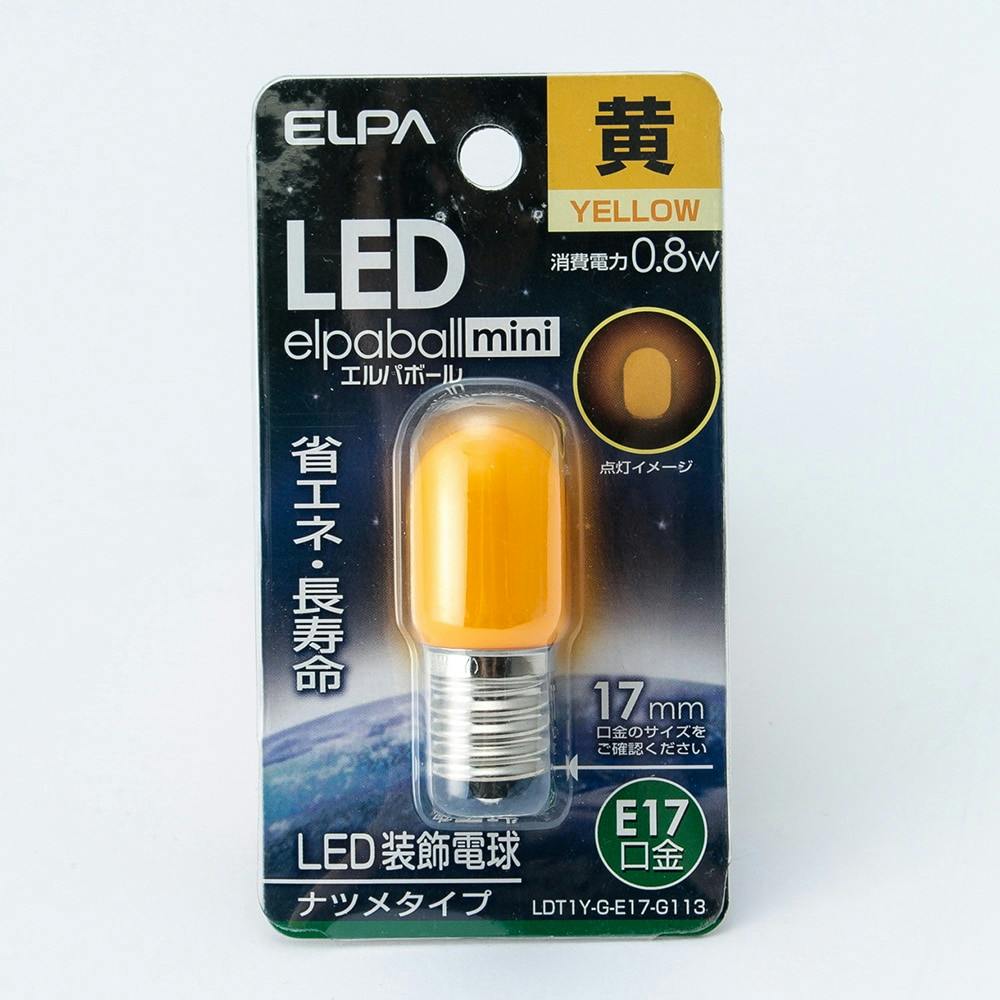 エルパ ELPA LEDナツメ球 E17 イエロー LDT1Y-G-E17-G113 点灯管・ナツメ球 エルパ ELPA LEDナツメ球 E17 イエロー LDT1Y-G-E17-G113 点灯管・ナツメ球