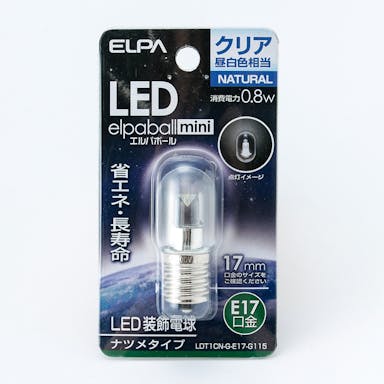 朝日電器 エルパ ELPA LEDナツメ球 E17 クリア昼白色 LDT1CN-G-E17-G115