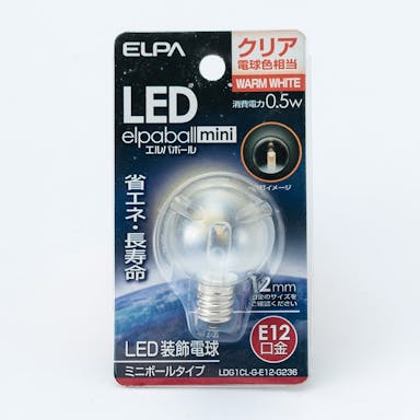 朝日電器 エルパ ELPA LED装飾電球 ミニボール球形 E12 G30 クリア電球色 LDG1CL-G-E12-G236