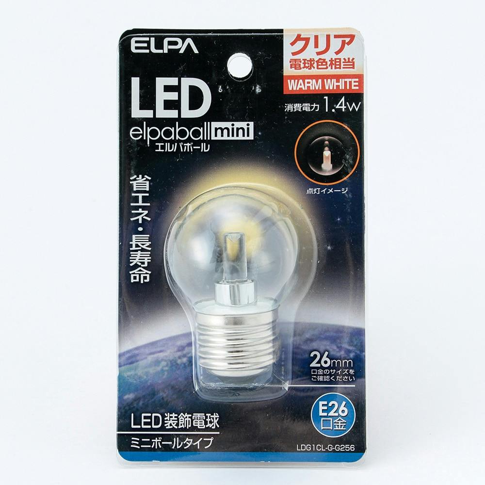 まとめ） ELPA LED装飾電球 ミニボール球形 E17 G30 クリア電球色