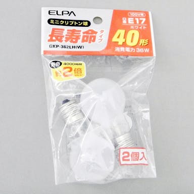 朝日電器 エルパ ELPA 長寿命ミニクリプトン球40形 GKP-362LH (W)
