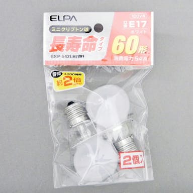 朝日電器 エルパ ELPA 長寿命ミニクリプトン球60形 GKP-542LH (W)