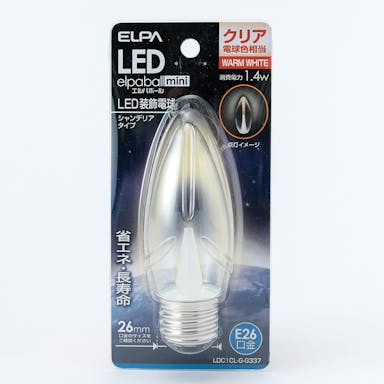 朝日電器 エルパ ELPA LED装飾電球 シャンデリア球形 E26 クリア電球色 LDC1CL-G-G337