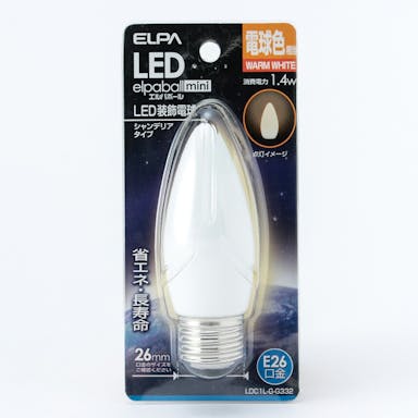 朝日電器 エルパ ELPA LED装飾電球 シャンデリア球形 E26 電球色 LDC1L-G-G332