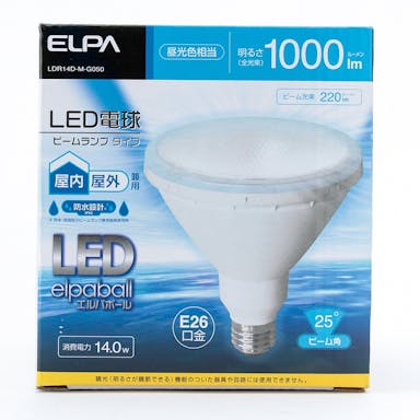 朝日電器 エルパ ELPA LEDエルパボール LED電球 ビーム球形 1000ルーメン E26 昼光色 LDR14D-M-G050