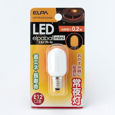 朝日電器 エルパ ELPA LED常夜灯 ナツメ球 E12 LDT1YR-G-E12-G1001