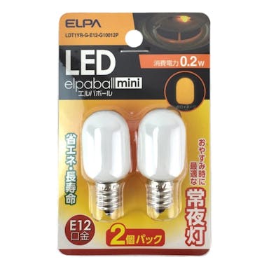 朝日電器 エルパ ELPA LED常夜灯用ナツメ球 LDT1YR-G-E12-G10012P