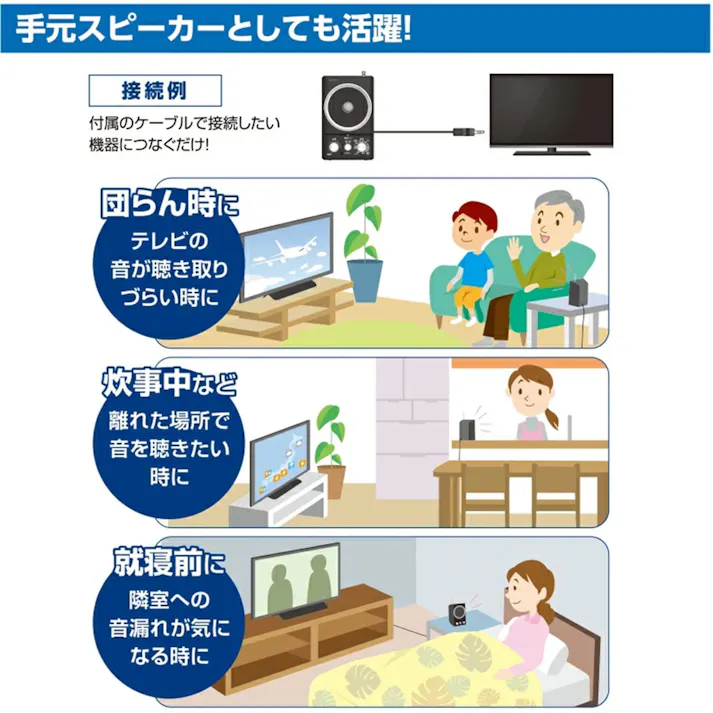 エルパ ELPA 手元スピーカー+ラジオ ER-P39F