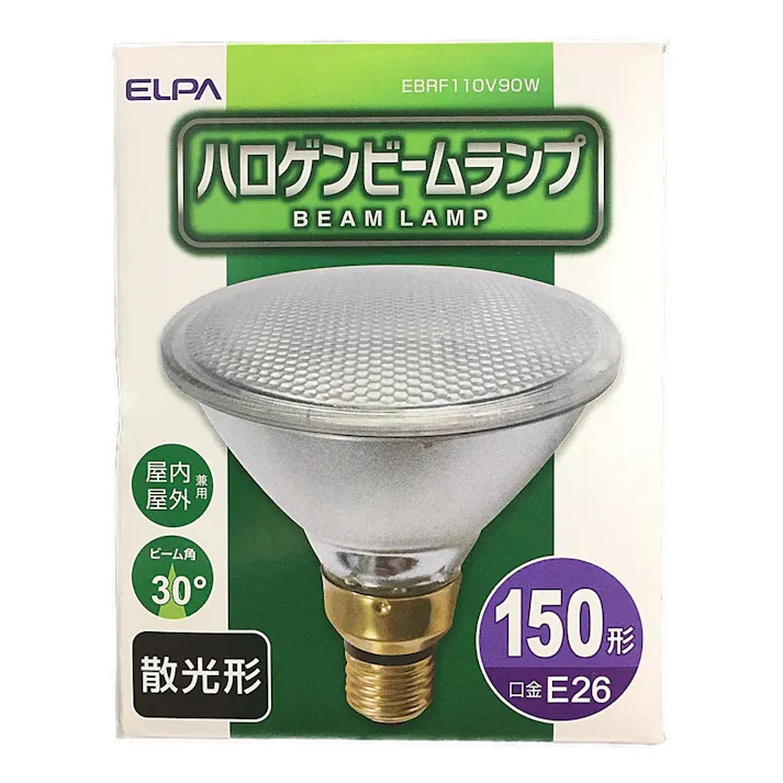 エルパ ELPA ハロゲンビームランプ散光 150形 90W EBRF110V90W