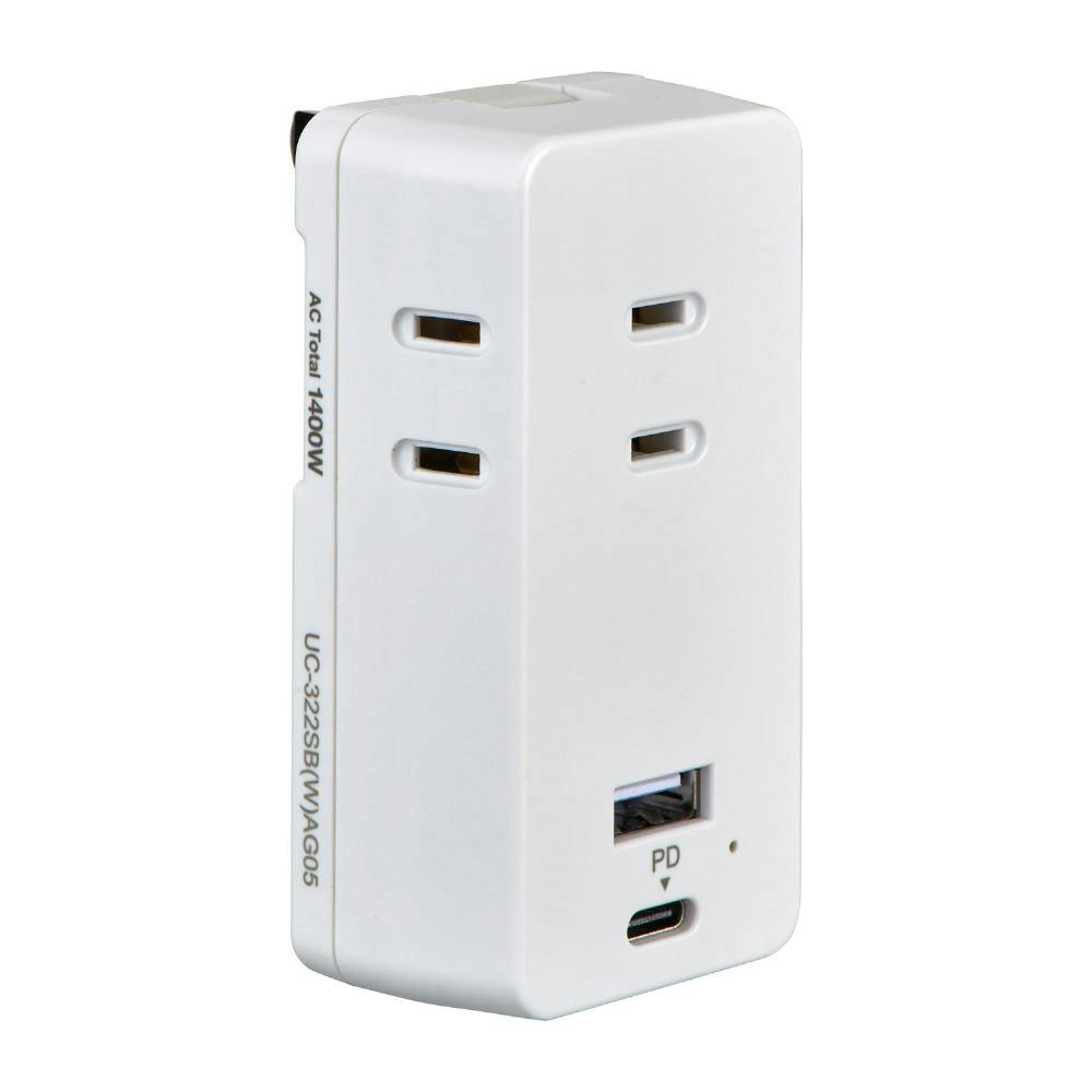 エルパ ELPA USBタップ ホワイト PD20W UC-322SB(W) 電源ケーブル・延長コード エルパ ELPA USBタップ ホワイト PD20W UC-322SB(W) 電源ケーブル・延長コード