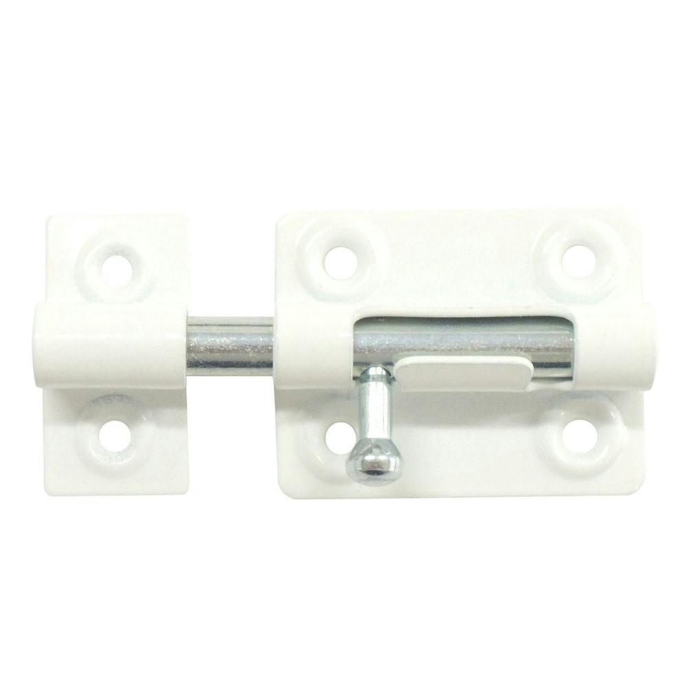 扉止金具 丸棒ラッチ 白 中 2-225