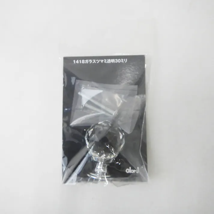 1418ガラスつまみ 透明 30mm 170-316
