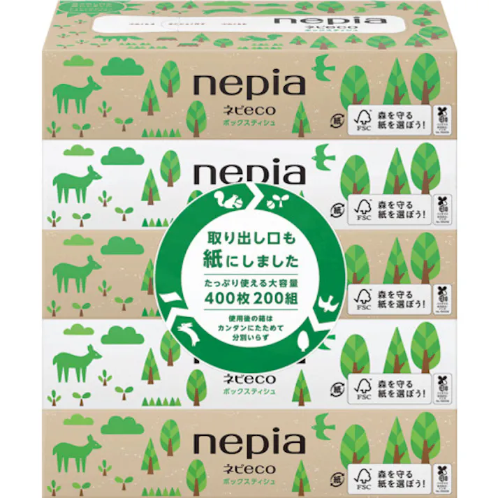 【CAINZ-DASH】王子ネピア ネピアECOティシュ200W 5コパック 18188【別送品】