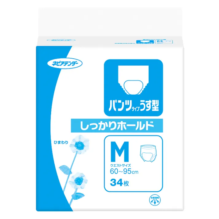 王子ネピア ネピアテンダー パンツタイプうす型 しっかりホールド M 34枚