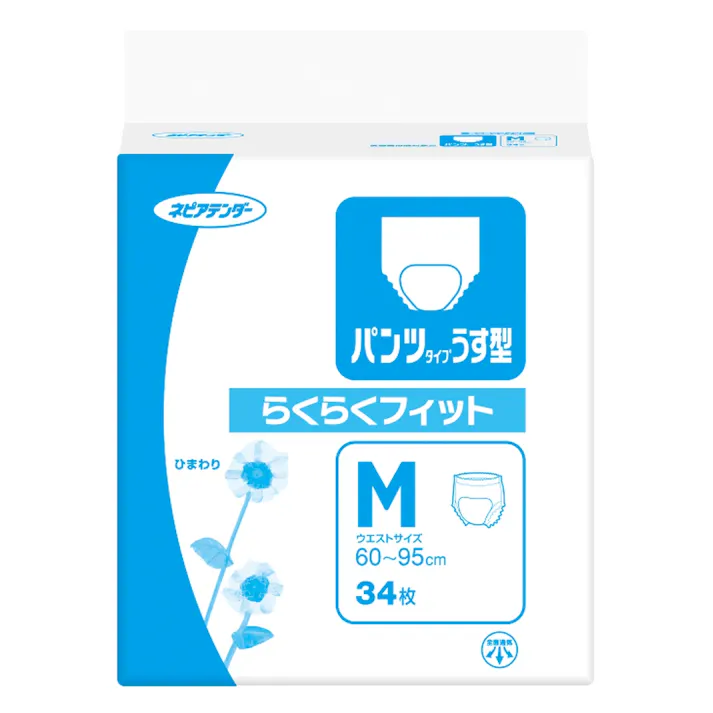 王子ネピア ネピアテンダー パンツタイプうす型 らくらくフィット M 34枚