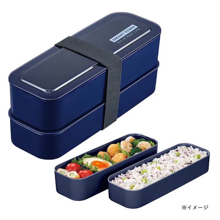 岩崎工業 イージーケア ランチボックス 3way スリム (保冷バッグ付) ネイビー 幅211×奥行74×高さ87mm
