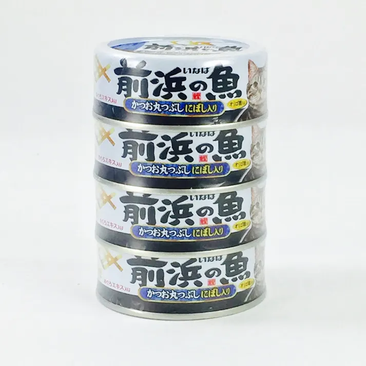 前浜の魚 かつお丸つぶし にぼし入り 4缶パック