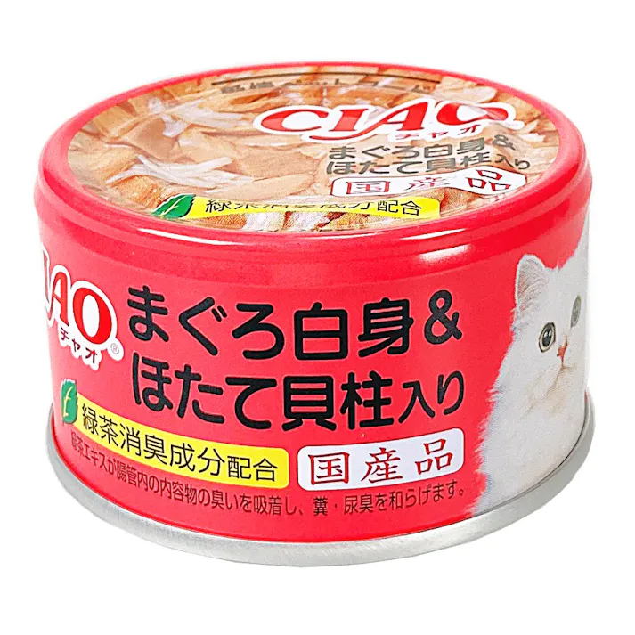 CIAO まぐろ白身 ほたて貝柱入り 85g