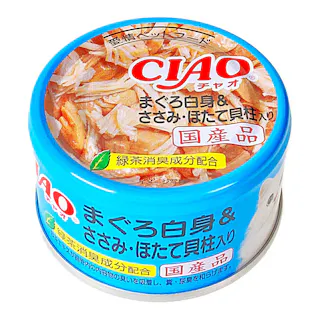 CIAO まぐろ白身 ささみ・ほたて貝柱入り 85g