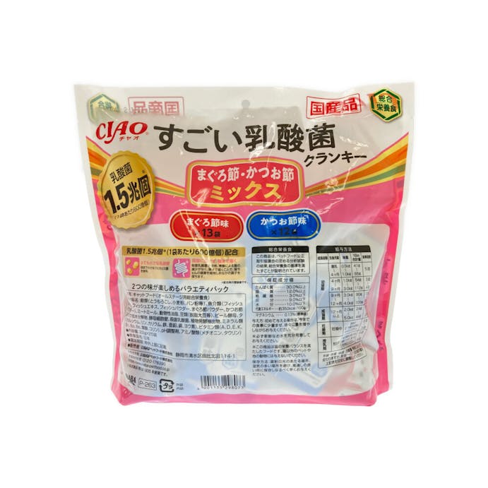 いなば CIAO すごい乳酸菌クランキー まぐろ節･かつお節ミックス 22g×25袋入り