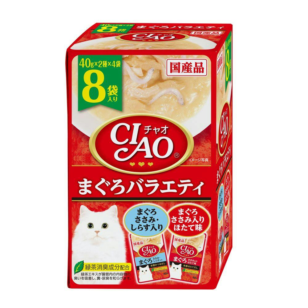 チャオ パウチ まぐろバラエティ 40g×2種×4袋入り 猫用ウェットフード(パウチ) チャオ パウチ まぐろバラエティ 40g×2種×4袋入り 猫用ウェットフード(パウチ)