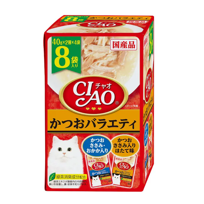 チャオ パウチ かつおバラエティ 40g×2種×4袋入り