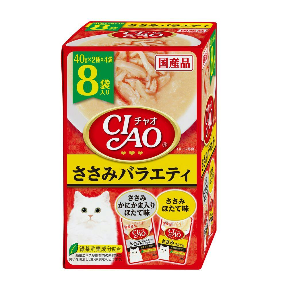 チャオ パウチ ささみバラエティ 40g×2種×4袋入り | キャットフード