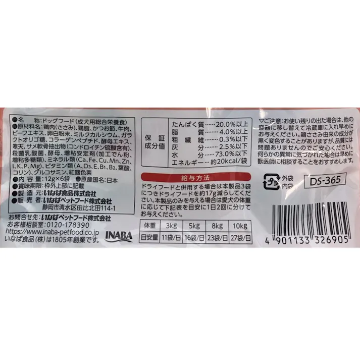ちゅーるビッツごはん ささみビーフ12g×6袋