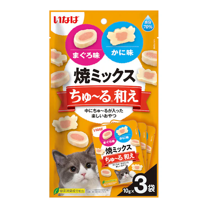 いなば 焼ミックス ちゅーる和え まぐろ・かに味 10g×3袋
