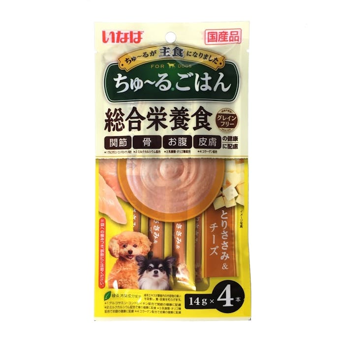 いなば ちゅ～るごはん 総合栄養食 とりささみ＆チーズ 14g×4本