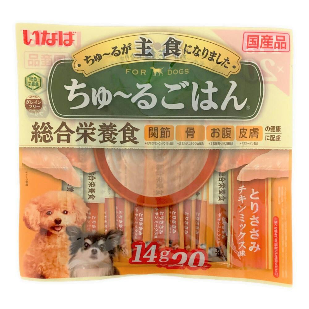 いなば ちゅ～るごはん 総合栄養食 とりささみチキンミックス味 14g×20